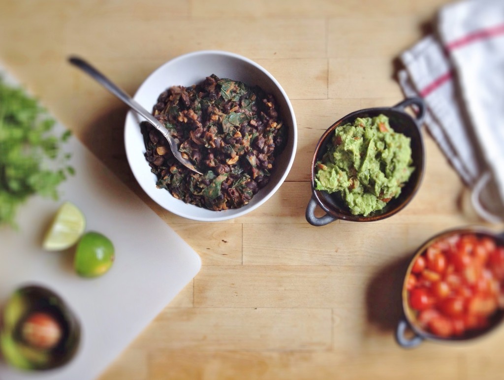 Beans and Greens Tacos with Fresh Guacamole