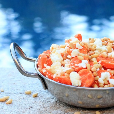 Carrots with Feta and Pine Nuts