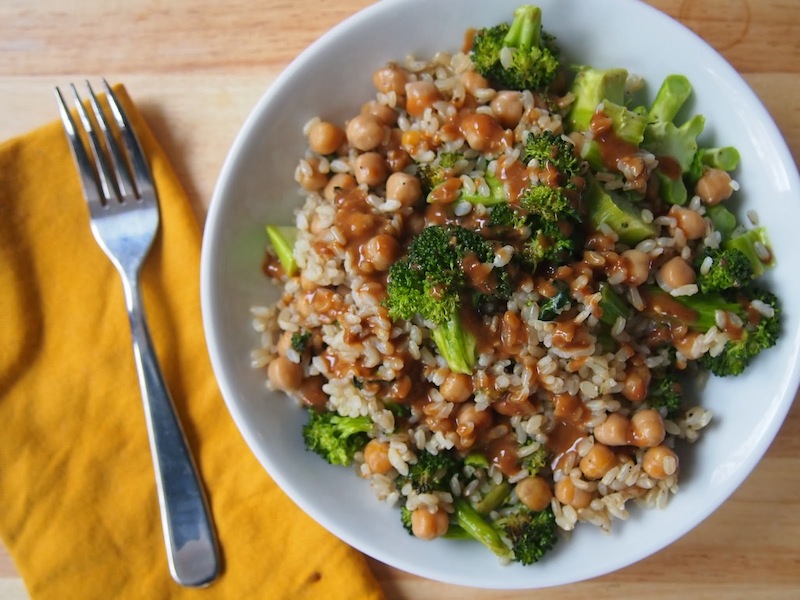Broccoli, Brown Rice, and Chickpea Bowl