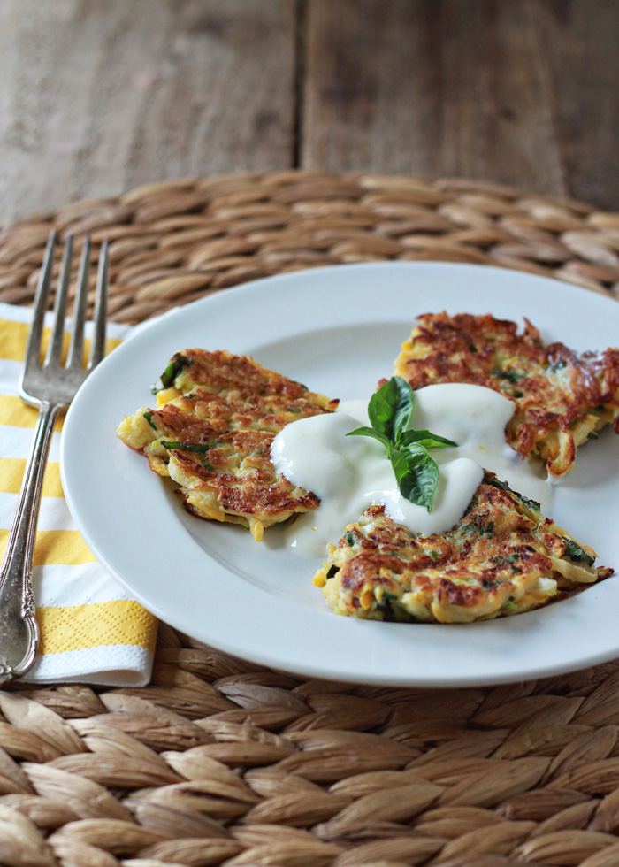 summer-squash-fritters-with-fresh-basil-and-lemony-sour-cream