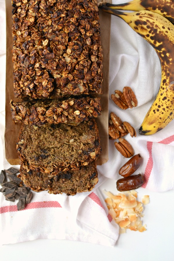 Date-Sweetened Toasted Coconut, Pecan, and Chocolate Banana Bread