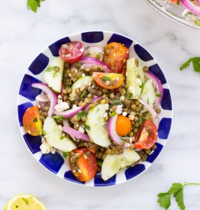 Garden Fresh Lentil, Cucumber And Tomato Salad