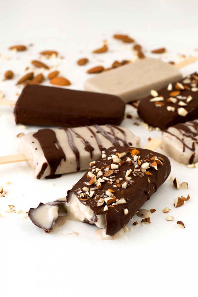 Chocolate Covered Almond Popsicles