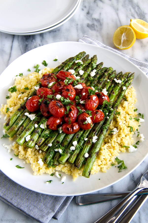Lemon-Millet-with-Grilled-Asparagus-and-Blistered-Tomatoes-5