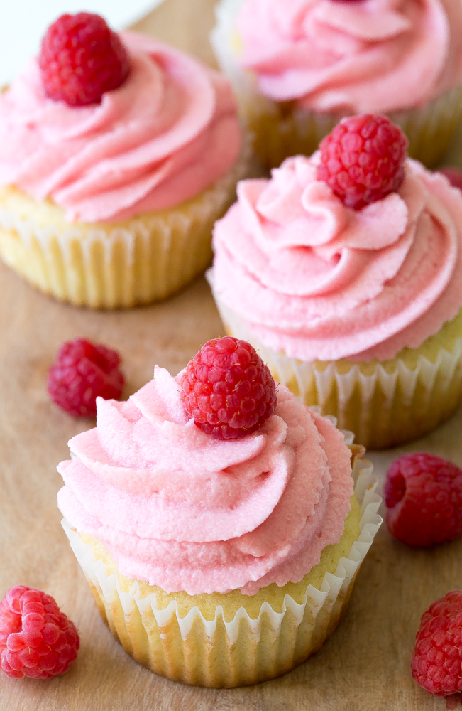 Yellow-Cupcakes-with-Raspberry-Buttercream