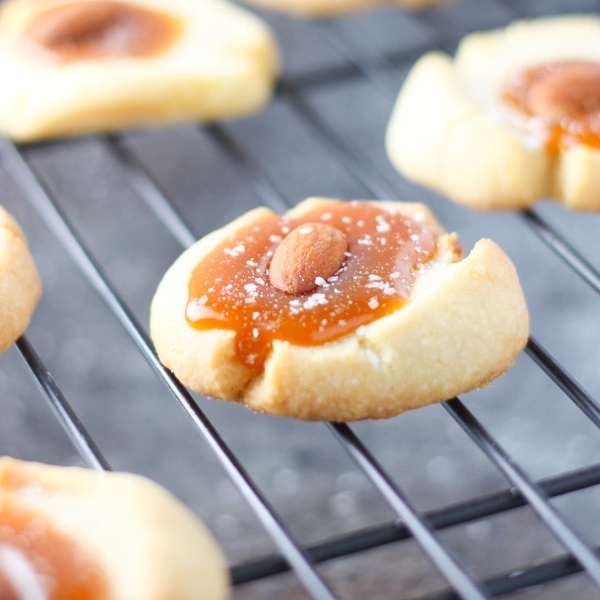 Salted-Caramel-Almond-Thumbprint-Cookies-Square