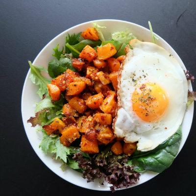 Spicy-Butternut-and-Fried-Egg-Salad