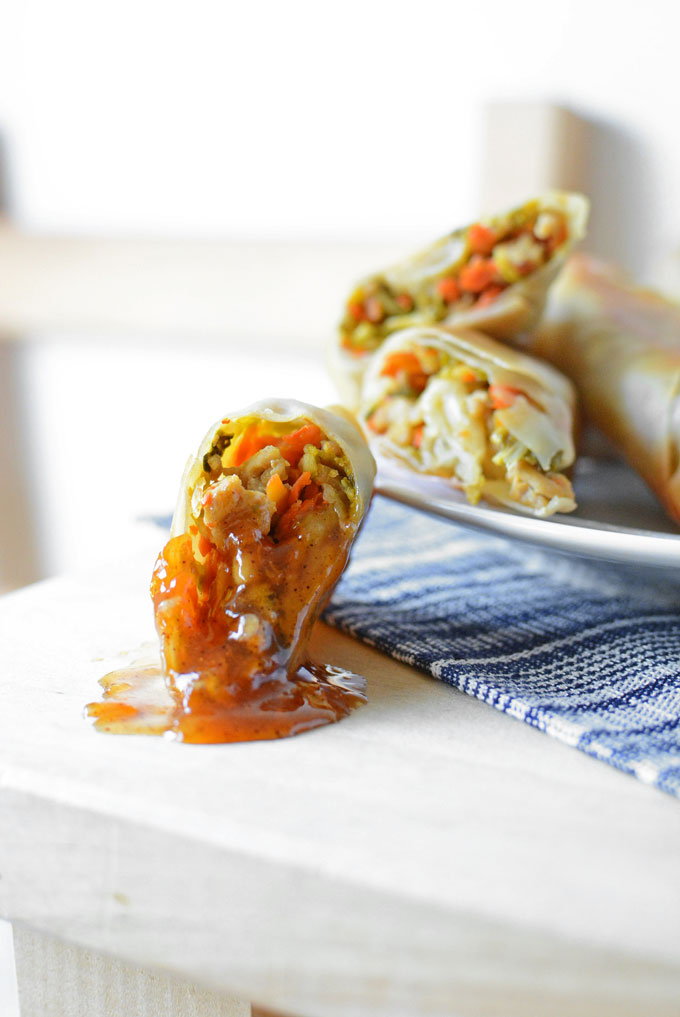 baked-spring-rolls-with-homemade-duck-sauce