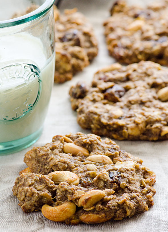 Vegan Sugar Free Trail Mix Oatmeal Cookies