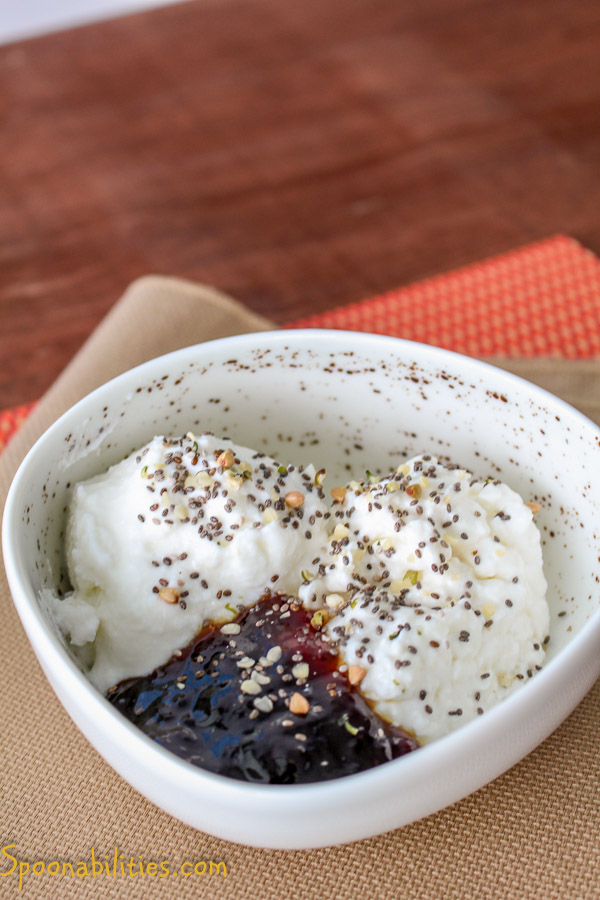 Greek-yogurt-Cottage-Cheese-Jam-At-Spoonabilities-with-Fig-Pomegranate-Jam