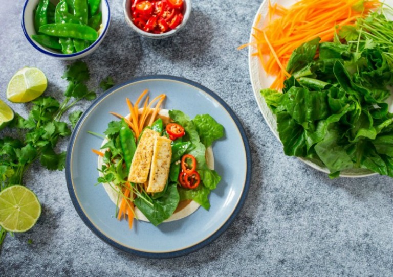 Thai tofu & peanut butter tacos