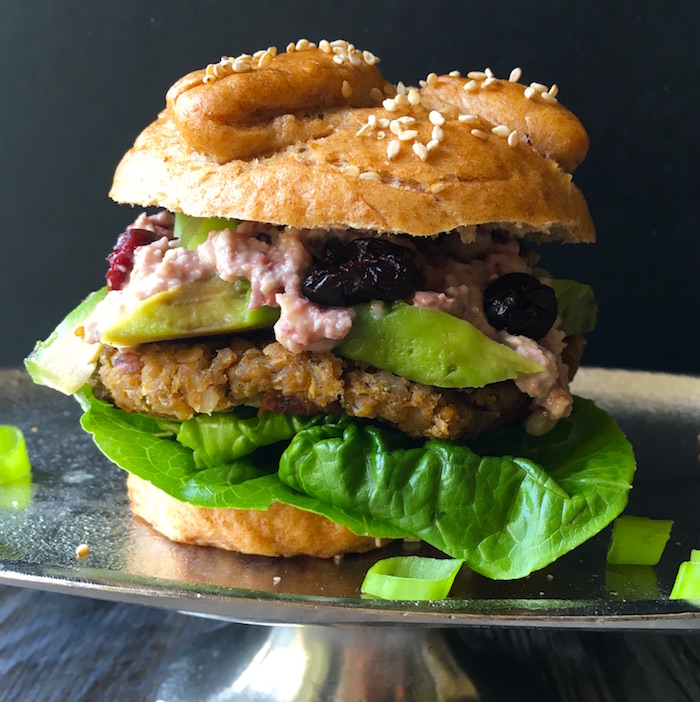 Chickpea-Walnut-Burger-with-Cranberry-Mayonnaise