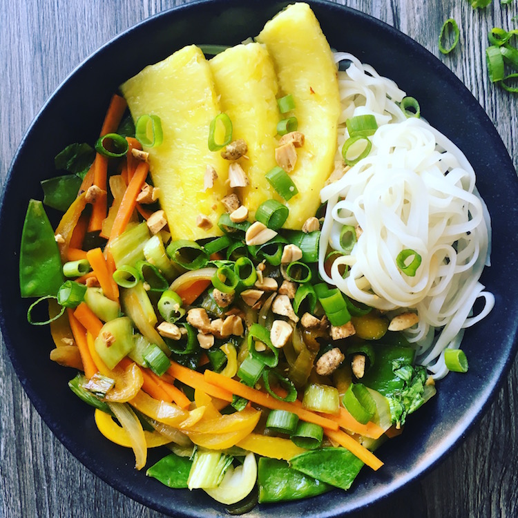 Thai-Noodle-Bowl-with-Fried-Pineapple