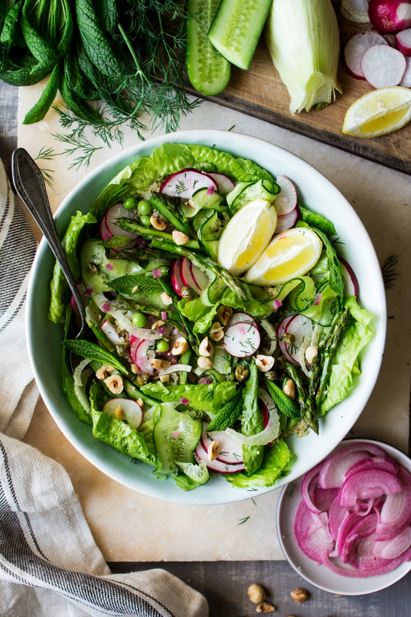 Spring-salad-with-caper-dressing