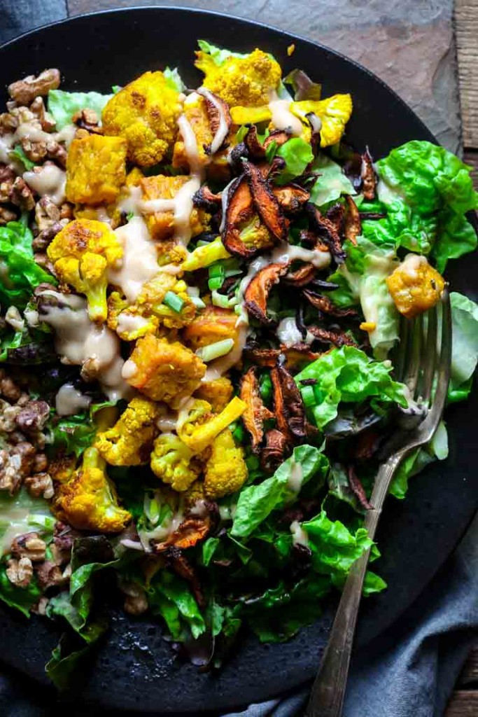 Turmeric Roasted Cauliflower and Tempeh Power Salad