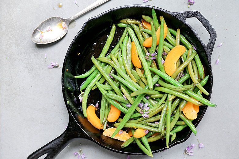 Green-Beans-Apricots-Chive-Blossoms-2