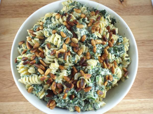 rotini-pasta-ricotta-spinach