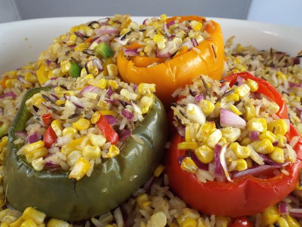 spicy-corn-wild-rice-overstuffed-peppers