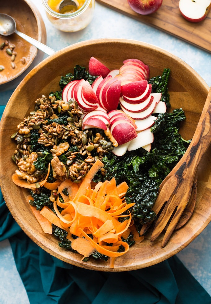 Crunchy-Kale-Apple-Salad-with-Maple-Toasted-Nut-Seed-Clusters