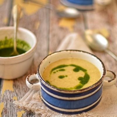 baked potato soup with chive oil